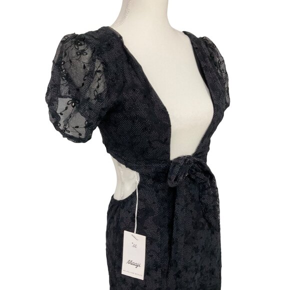 Maaji Madison Long Mesh Dress in Black Medium New Womens Maxi Gown - Picture 5 of 11